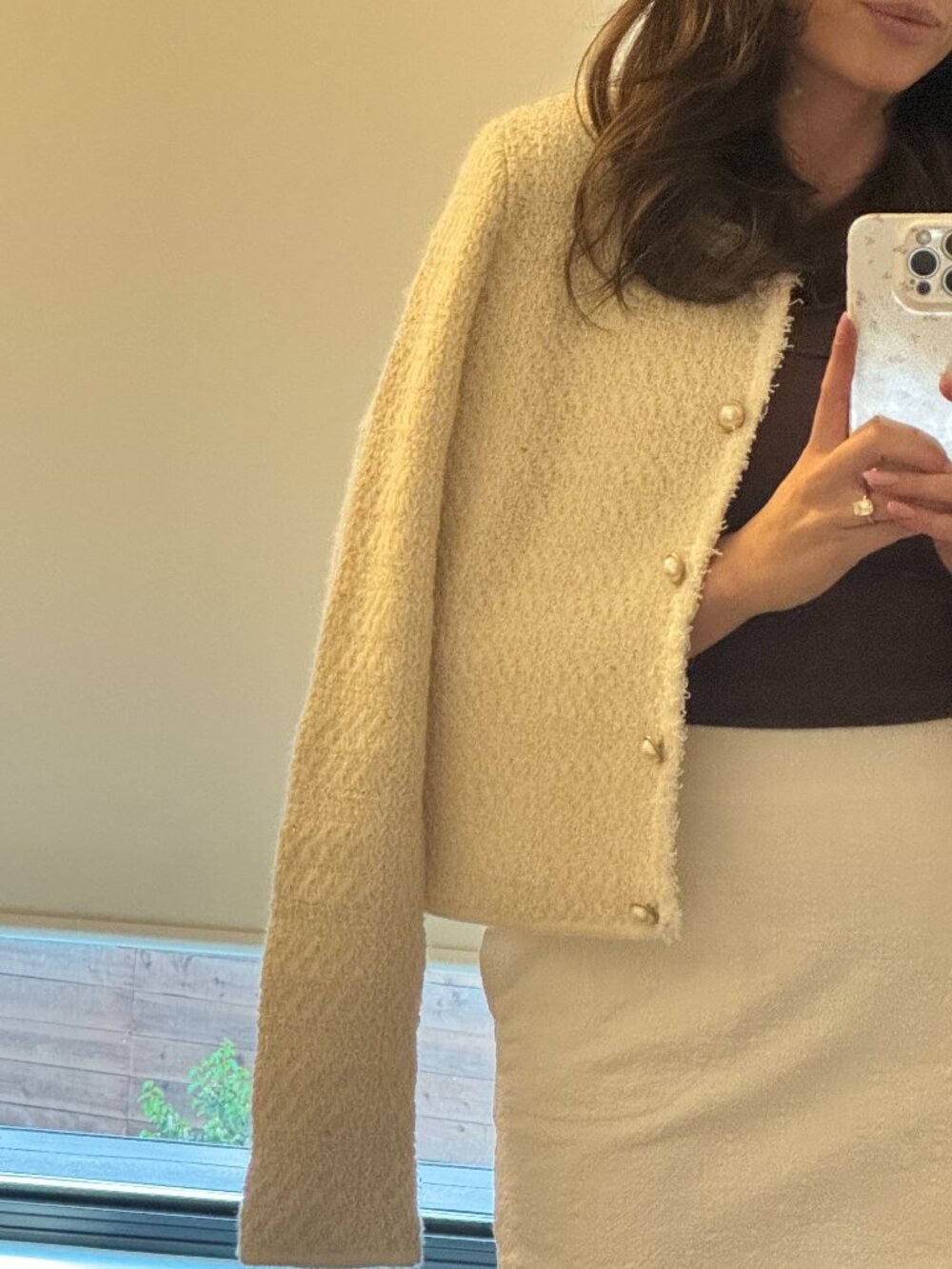 MNG Cream Tweed Sweater